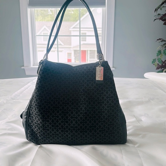 Coach “Madison Phoebe OP Art” vintage leather/canvas bag - Picture 1 of 8